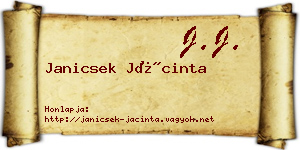 Janicsek Jácinta névjegykártya